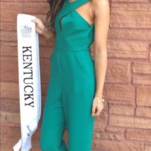 BCBG green jumpsuit romper